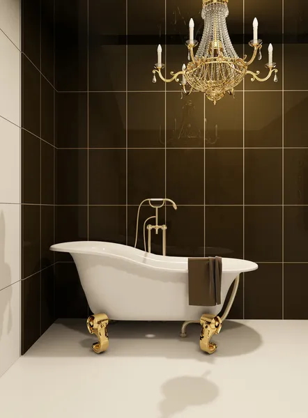 Luxe bad in de badkamer — Stockfoto