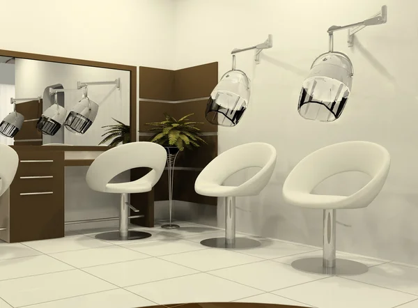 Interior luxuoso de um salão de cabeleireiro — Fotografia de Stock