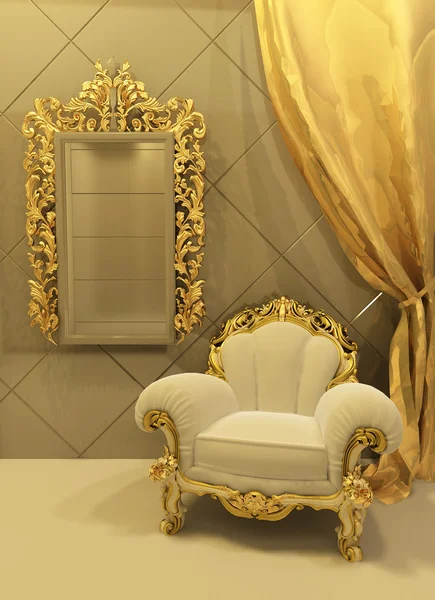 Barokowe meble luksusowe wnętrza — Zdjęcie stockowe