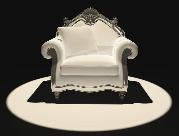 Presentazione della sedia classica su sfondo scuro — Foto Stock