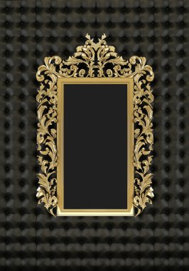 Luxury gold frame on the black background clipart