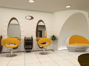 Interior of luxury beauty salon clipart