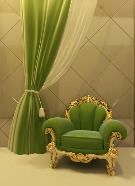 Antyczny fotel w luksusowe wnętrza — Zdjęcie stockowe