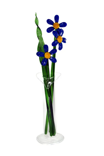 stock image Beautiful glass flowers in a vase