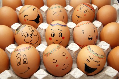 Easter eggs with a smile clipart