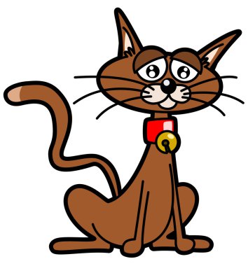 Cat with bell clipart