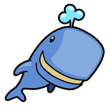 Funny whale clipart