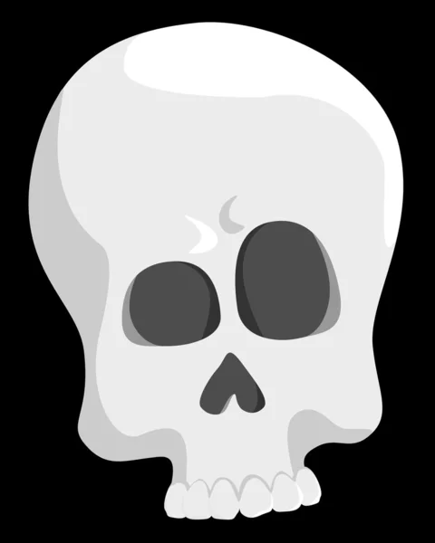 Cráneo sobre fondo negro — Vector de stock