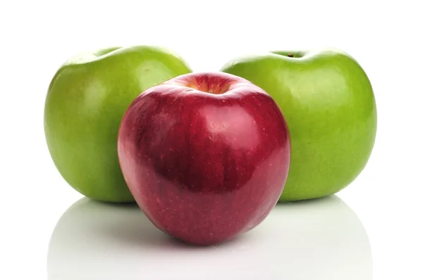 Three apple, isolated on a white background. — Stock Photo, Image