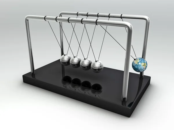 The Earth in Newton's Cradle — Stock Photo, Image
