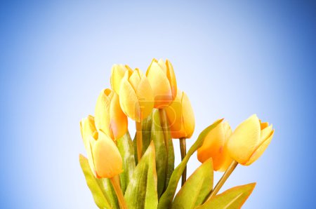 Bouquet de fleurs de tulipes sur la table 