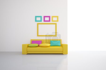 Intérieur 3d coloré 