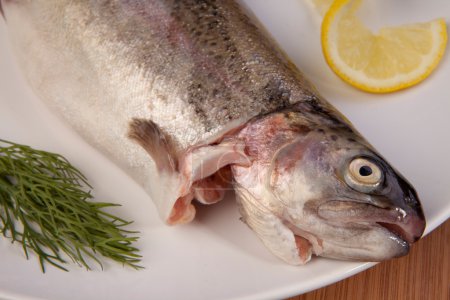 Assiette repas truite de poisson 